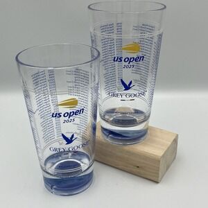 US Open 2025 Grey Goose Collectible Cups - Set Of 2 - Tennis Champion List 1968-